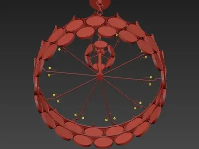 Palwa Crystal Glass Chandelier 3D model