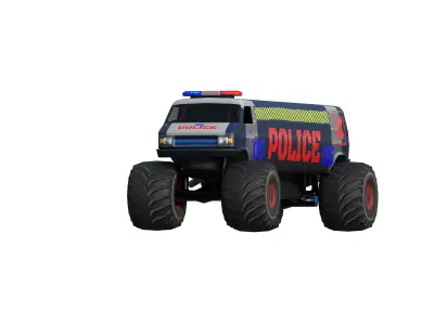 Police Limo Low-poly 3D model