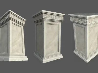 Roman Statue Holder Decoration Low-poly 3D model