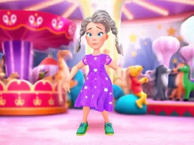 Starry Dress Character model pack Low-poly 3D model