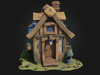 Whimsical Cottage  Enchanted Woodland Home 3D model