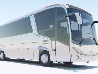 Indonesian Bus evolander  Low-poly 3D model