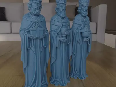 Three Wise Men Magi Nativity Scene STL 3D Print Model 3D print model