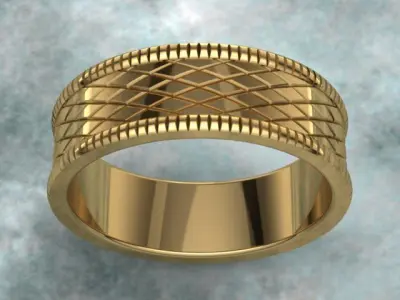 Luxury Golden Band Ring 3D print model
