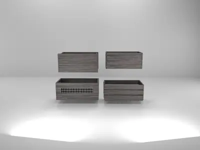 4 wood bucker Low-poly 3D model