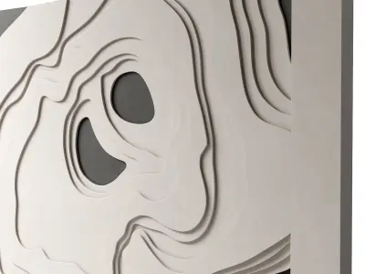 Decorativ panel wave 16 3D model