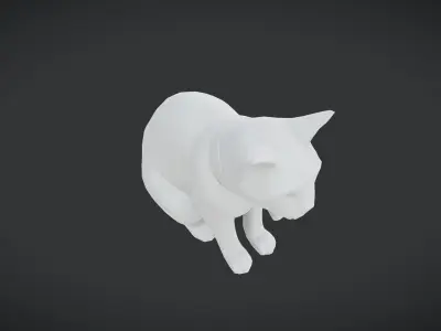 Cat Statue Low-poly 3D model purchase