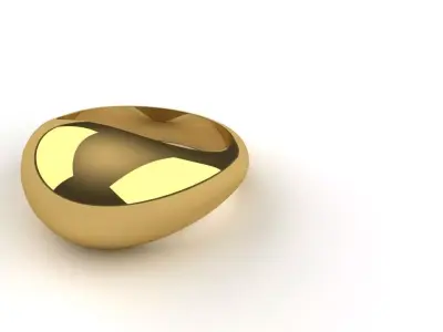 Ladies Dome Ring Gold Silver Platinum Luxury Size 8 Womens Ring 3D print model