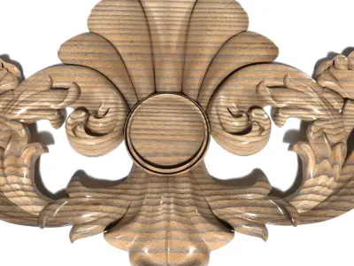 Cartouche-021 shabby chic ornate crown molding 3D model