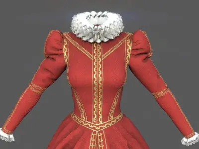 BAROQUE DRESS 3D model