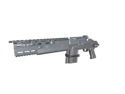 27-Assault-Rifle-MK14-gun model 3d game ready model Low-poly 3D model