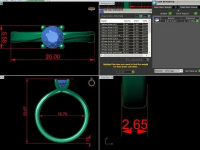 Jewelry Diamond Ring 3D print model