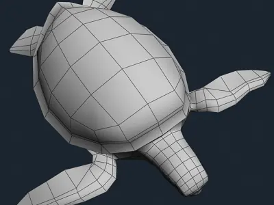 3DRT - Sealife - Turtle Low-poly 3D model