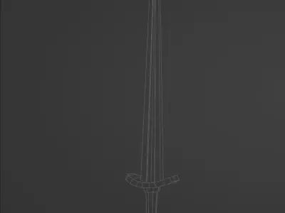 Decorated Wooden Sword Free low-poly 3D model
