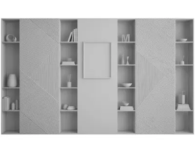 Wood and Marble Shelf  3D model