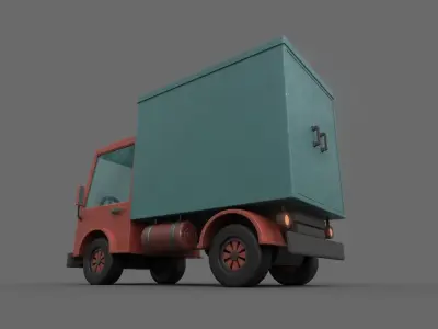 Stylized Cartoony Truck Low-poly 3D model