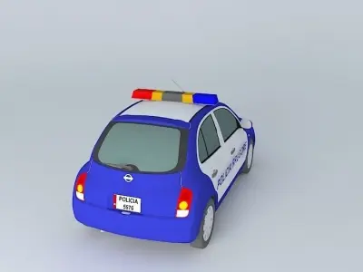 Nissan March Micra Albanian Police Car Free 3D model