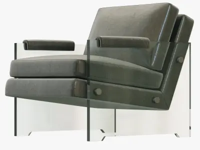 RH Modern Luca Leather Chair 3D model