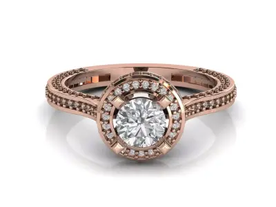 STL 3DM Print Ready Women Diamond Ring Lightweight Printable  3D print model 154