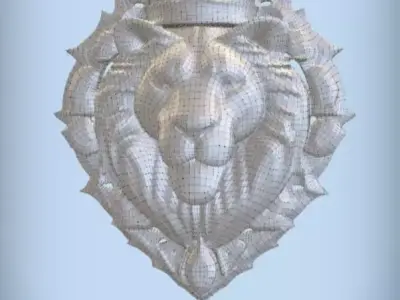 Regal Lion Crest Majestic Symbol of Power 3D print model