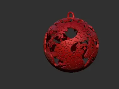 Christmas ball-dragon 3D print model