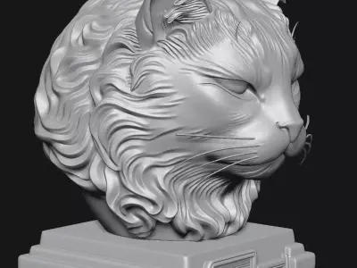 Cat sculpture 3D print model