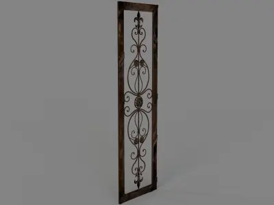 Metal Wood Wall Gate 3D model