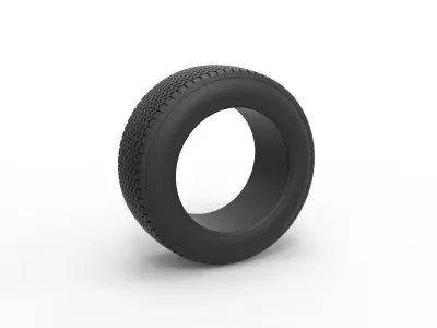 Dirt Sprint racing front tire Scale 1 to 25 3D print model