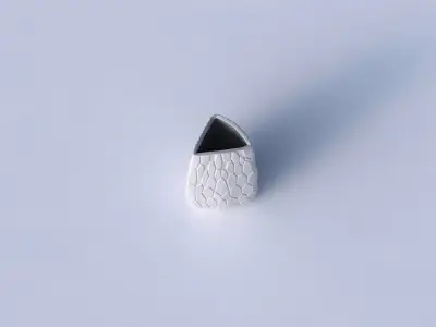 Vase curved tipping triangle with organic cells 3D print model