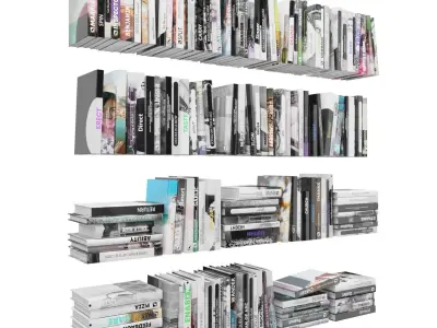 Books 150 pieces 4-1-1 Low-poly 3D model