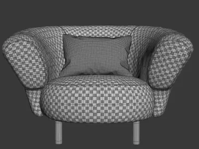 Ana armchair by Christophe Delcourt  Low-poly 3D model