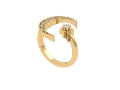Solitaire Engagement Ring 3D print model 12