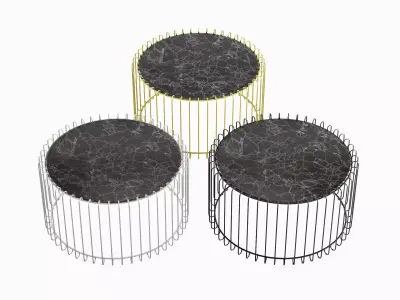 Wire Coffee Table Pack 3D Model Collection