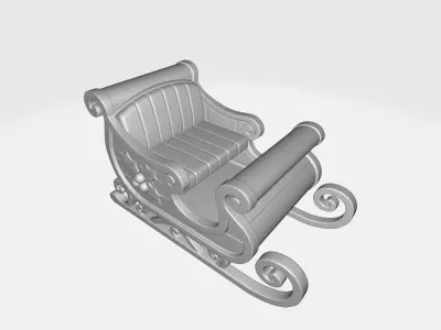 Festive Christmas Sleigh Santa Sleigh Decoration Ornament 3D print model