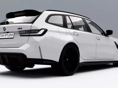 BMW M3 Touring 2023 Low-poly 3D model