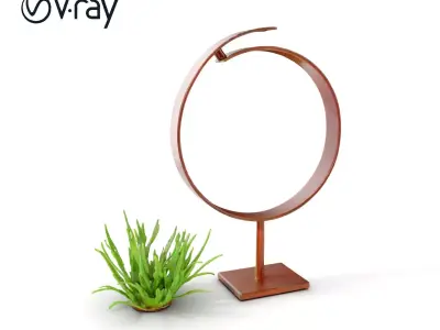 Abstract Sculptural Ring with Plant Model Pack Low-poly 3D model