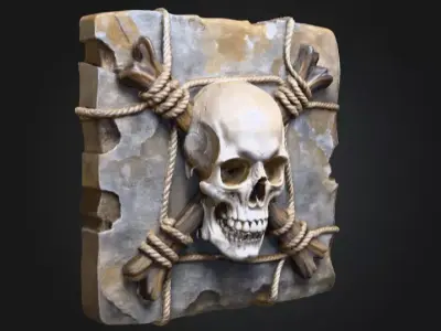 Skullbound Relic Tablet Low-poly 3D model