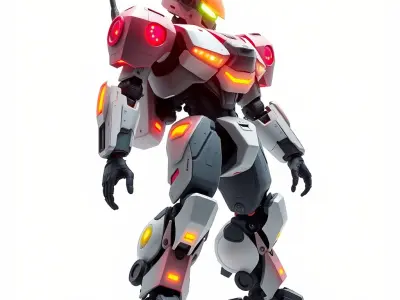 Luminous Combat Robot Tech Armor model pack Low-poly 3D model