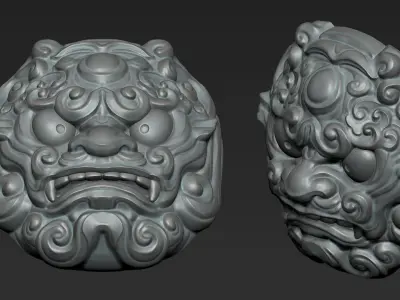Guardian Lions 3D print model