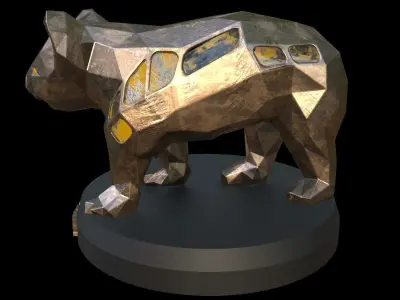 Steampunk Koala Pose Low-poly 3D model