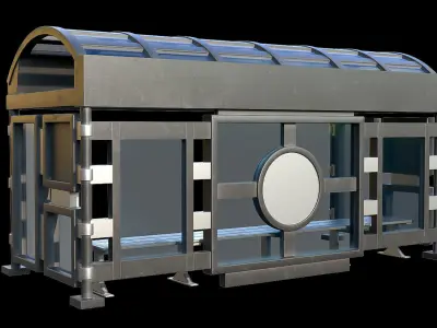 Game Ready Bus Stop 6 Low-poly 3D model