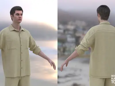 Mens and Woman Casual Outfits 3D Model Collection