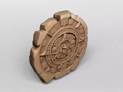 Ancient Aztec Sun Stone 3D Model 3D model