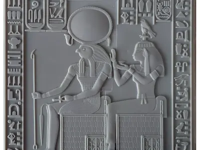 Egyptian Relief Horus and Geb rel05 3D print model