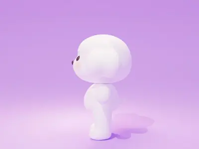 Cartoon cute Poodle  puppy 3D model