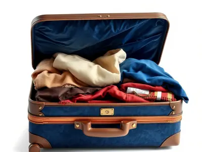 Realistic Travel Suitcase with Clothes Model Pack Low-poly 3D model