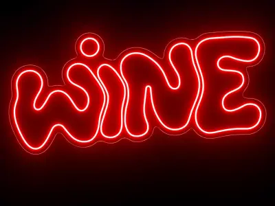 WINE Neon Sign 3D model purchase