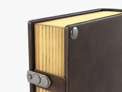 Old book in leather decorated 03 3D model