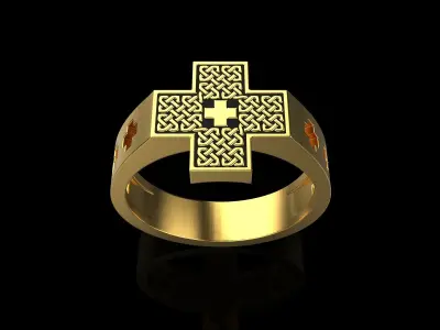 Celtic cross ring  126  3D model