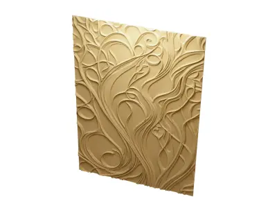 modern panel wall decor set wall relief mural CNC 140 3D model